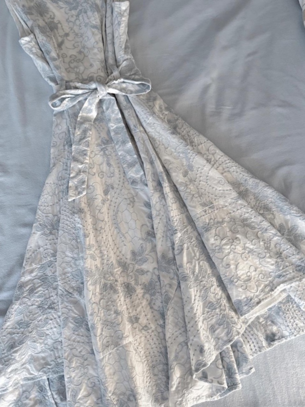 Calvin klein Women's Blue and White Midi Dress